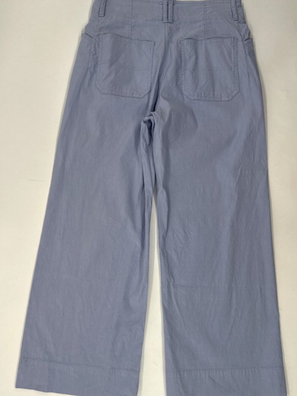 Anthropologie Pants Womens 30x26 Blue High Waist Wide Leg Flare Linen Stretch - Picture 3 of 15